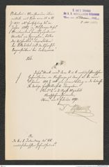 k.k. naturhistorisches Hofmuseum, Intendanzakten 1885-1896 (Hauer), Aktenzahl Z.100/1890, Seite 1
